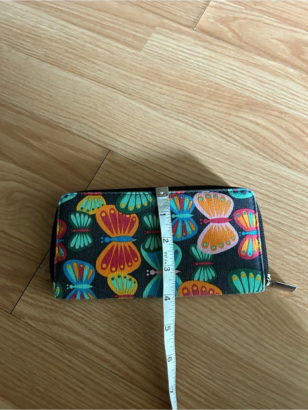 Vibrant Multicolored Butterfly Patterned Continental Wallet